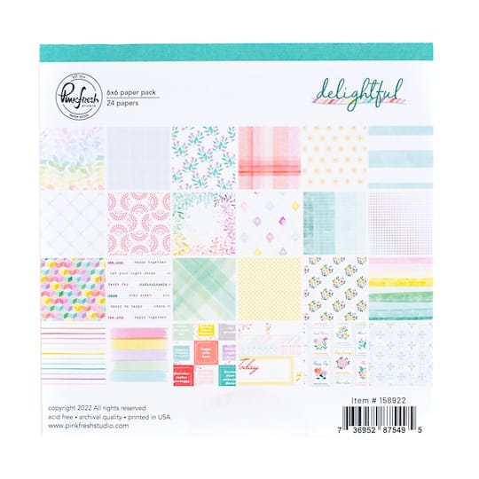 PinkFresh Studio Delightful Double-Sided Paper Pack, 6&#x22; x 6&#x22;